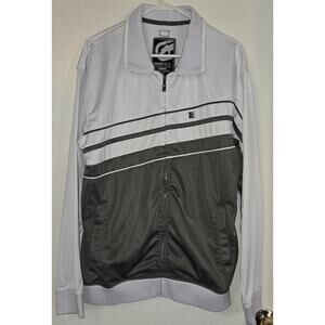 Ecko Unltd Jacket Men's Size Large Full Zip Track Warm Up Vintage Y2K Gray Black